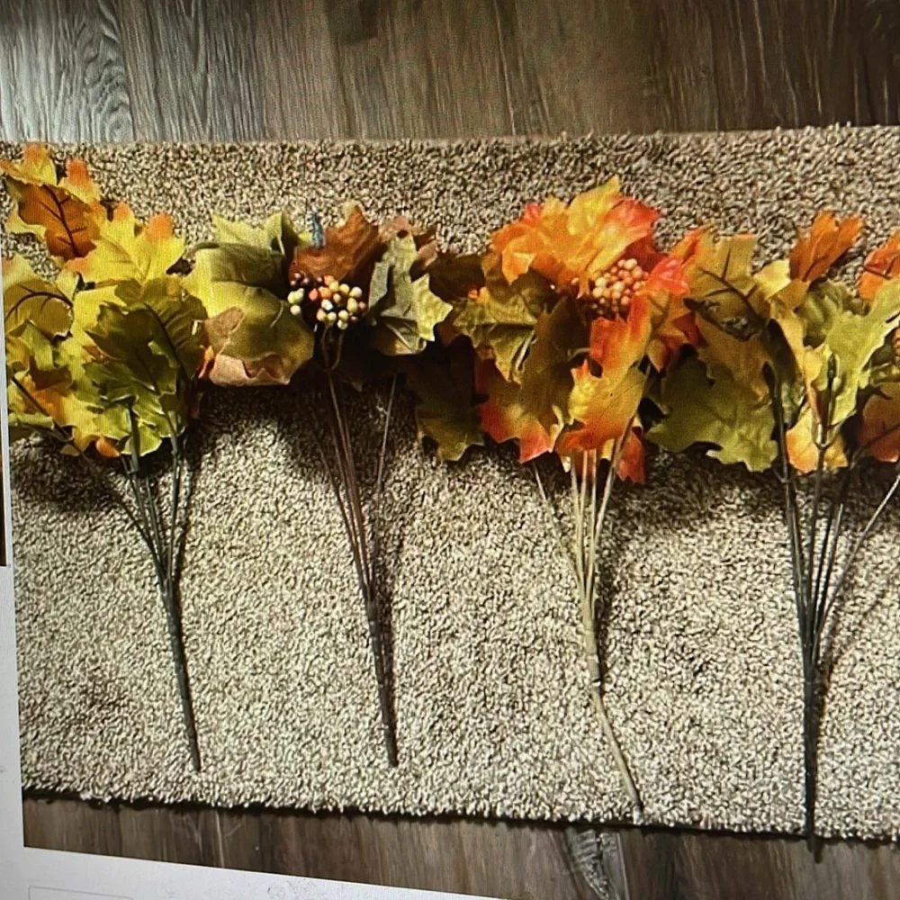 4 Fall Leaves Floral Picks